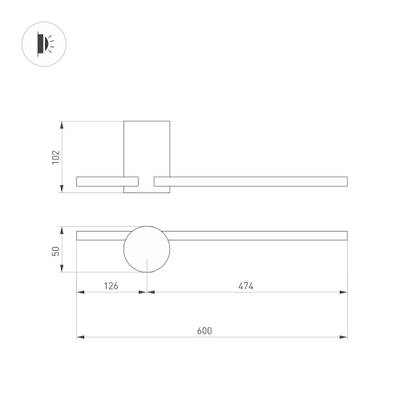 Светильник SP-VINCI-S600x55-7W Warm3000 (WH, 110 deg, 230V) (Arlight, IP20 Металл, 3 года)