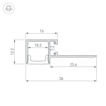 Профиль FANTOM-W12-EDGE-2000 ANOD (Arlight, Алюминий)