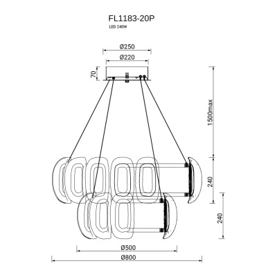 Люстра подвесная Nobilta FL1183-20P, LED