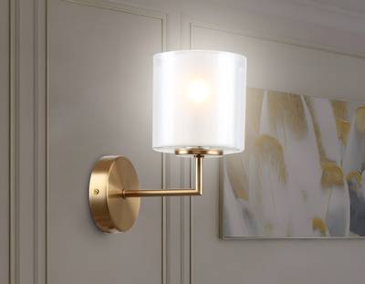 Светильник настенный LH56015 BS/FR латунь/белый матовый E14 max 40W 190*120*220