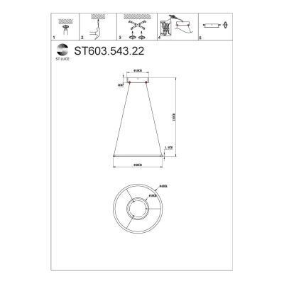 ST603.543.22 Светильник подвесной ST-Luce Белый/Белый LED 1*22W 4000K