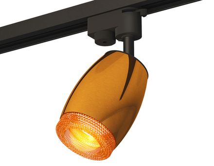 Комплект трекового однофазного светильника с композитным хрусталем XT1125006 PYG/SBK/CF золото желтое полированное/черный песок/кофе MR16 GU5.3 (A2521, C1125, N7195)