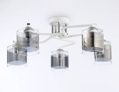 Светильник потолочный TR303219/5 WH/CH/SM белый/хром/дымчатый E27*5 max 60W D580*250