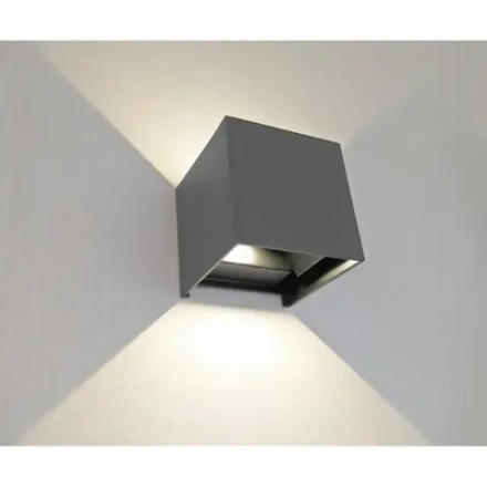 08585,16(3000K) Светильник Куб темно-серый w10*10 h10 Led 6W (3000K) IP65