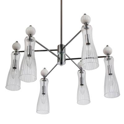 8268/6 NEOCLASSI хром/белый/прозрачный, металл/керамика/стекло Люстра Е14 6*40W 220V EMILY