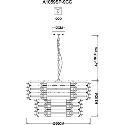Подвесная люстра Arte Lamp CARAVAGGIO A1059SP-9CC, 9хE14
