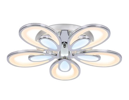 Потолочный светодиодный светильник с пультом FA469/5 CH хром 110W 580*560*80 (ПДУ РАДИО 2.4)