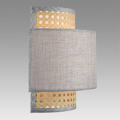 8043/1W MODERNI LN25 266 черный/серый/бежевый, металл/текстиль/ротанг Бра Е27 1*60W 220V LAUNA