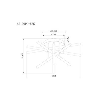 Потолочная люстра Arte Lamp FERNANDO A2199PL-5BK, 1хLED
