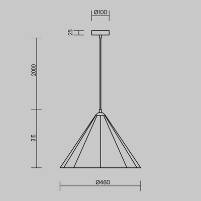 Подвесной светильник Felt Acoustic FR5479PL-01GR, E27х1. TM Maytoni