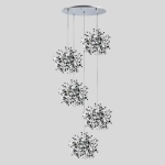 L5PR721134 Подвес пятерной круглый EXTRA 5x3x5W(led) G9 (721134 - 5 + 572154 -1) ХРОМ Lightstar