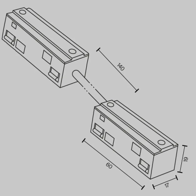 Коннектор питания угловой гибкий 15 см Exility черный, TRA034CPC-42B-15-1. TM Maytoni