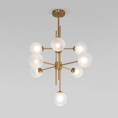 Умный потолочный светильник cо стеклянными плафонами 50383 латунь