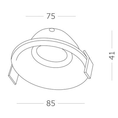 ST257.408.01 Св-к встр. Черный GU10 1*50W  IP65 D93xH53 220V Без ламп