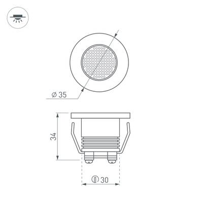 Светодиодный светильник LTM-R35WH 1W Day White 30deg (Arlight, IP40 Металл, 3 года)