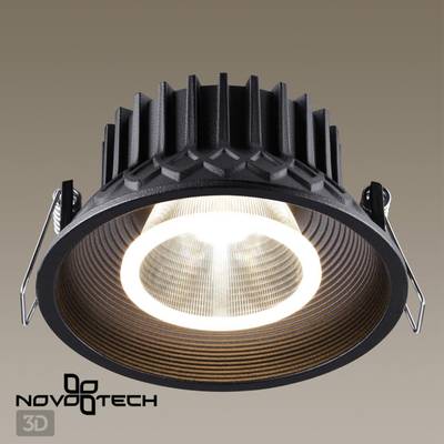 358790 SPOT NT21 280 черный Светильник встраиваемый светодиодный IP20 LED 15W 4000K 1600Лм 110-265V BIND