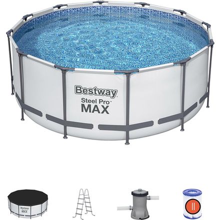 Бассейн каркасный круглый 366*122 см, 10250 л, Steel Pro Max 56420 (набор) Bestway
