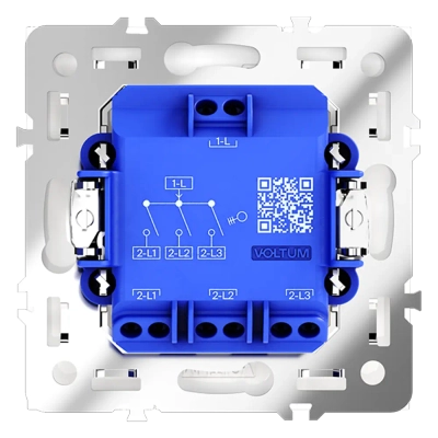 VLS030101 Выключатель встраиваемый VOLTUM S70 трехклавишный 10А, (белый глянцевый). (ТМ Maytoni)