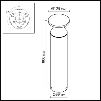 7119/12GLA NATURE ODL25 659 светильник черный/металл IP65 LED 12W 670Лм 3000K 120° 220-240V COIL