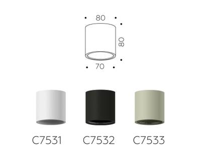 Корпус светильника накладной для насадок D70mm C7532 SBK черный песок D80*H80mm MR16 GU5.3