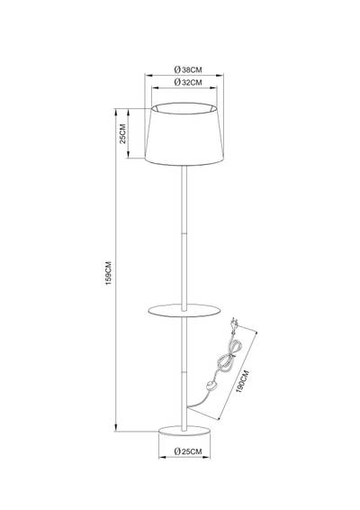 Торшер Arte Lamp CONNOR A2102PN-1WH, 1хE27