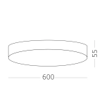ST606.542.96 Светильник потолочный Белый LED 1*96W 4000K 8 640Lm Ra>85 120° IP20 D600xH55 185-265V