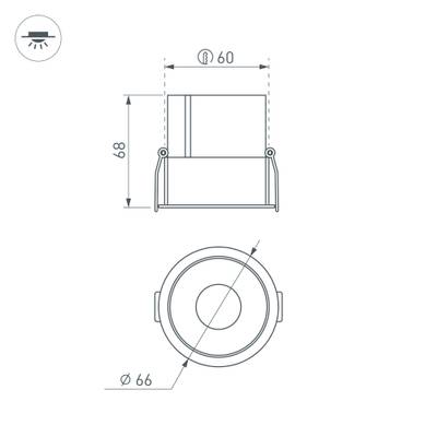 Светильник MS-ATLAS-BUILT-R66-15W Warm3000 (WH-BK, 35 deg, 230V) (Arlight, IP20 Металл, 5 лет)