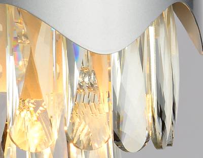 Настенный светильник с выключателем и хрусталем TR5090 SL/CL серебро/прозрачный E14/2 max 40W 260*180*150