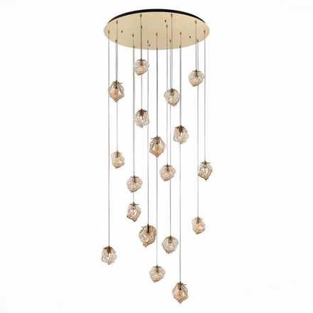 SL1175.303.18 Светильник подвесной ST-Luce латунь/янтарный E14 18*40W