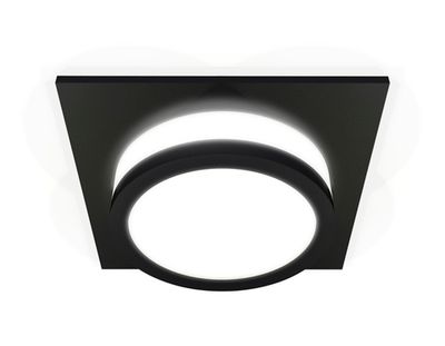 Комплект встраиваемого светильника c акрилом XC7632041 SBK/FR черный песок/белый матовый MR16 GU5.3 (C7632, N7121)