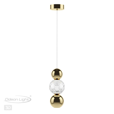 5008/7LA L-VISION ODL23 573 золотой/прозрачный/металл/акрил Подвес LED 7W 4000K 300Лм CRYSTAL