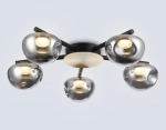 Светильник светодиодный потолочный LH12009/5 BK/GD/SM черный/золото/дымчатый 30W 3000K D790*180