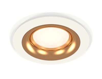 Комплект встраиваемого светильника XC7621005 SWH/PYG белый песок/золото желтое полированное MR16 GU5.3 (C7621, N7014)