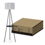 Светильник ТНО 04ПВ-Е27-GB 230В напольн. под лампу полка сер. абажур/черн. тренога IN HOME 4690612061559