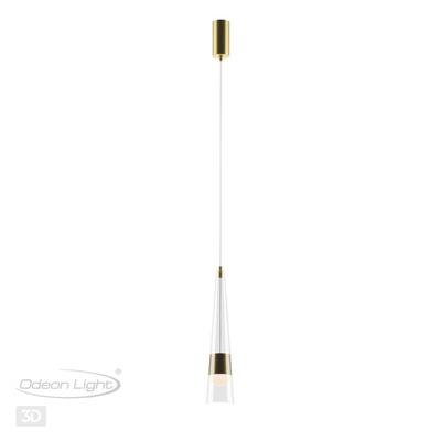 5043/12L L-VISION ODL24 435 глянц.золото/прозрачный/металл/стекло Подвес LED 12W 3000K 1334Лм LUMP