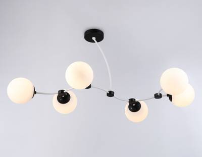 Подвесной светильник TR2552/6 WH/BK белый/черный E27/6 max 60W 1160*600*450