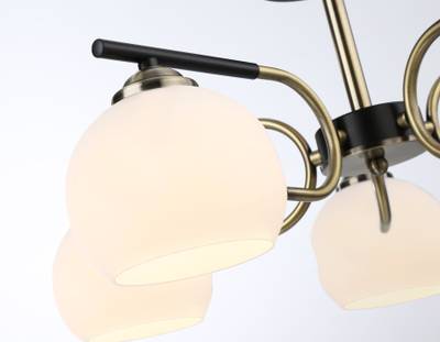 Светильник подвесной TR303312/5 BK/SB/FR черный/бронза/белый матовый E27*5 max 60W D560*250