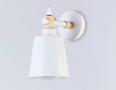 Настенный светильник со сменной лампой TR82212 WH/LW белый/светлое дерево E27 max 40W 230*130*190