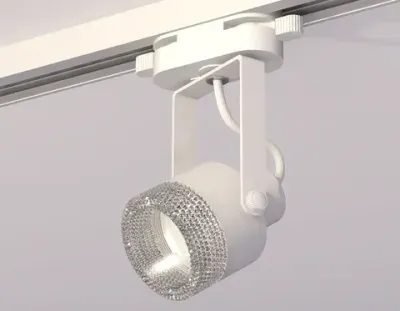 Комплект трекового однофазного светильникас композитным хрусталем XT6601060 WH/CL белый/прозрачный MR16 GU10 (C6601, N6150)