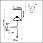 8262/1W CLASSI LN26 металл/текстиль, никель/серый Бра E14 1*40W 220V LATTI
