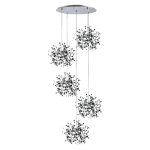L5PR721134 Подвес пятерной круглый EXTRA 5x3x5W(led) G9 (721134 - 5 + 572154 -1) ХРОМ Lightstar