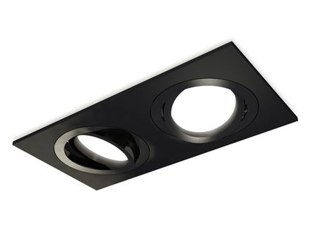 Комплект встраиваемого поворотного светильника XC7636081 SBK/PBK черный песок/черный полированный MR16 GU5.3 (C7636, N7002)