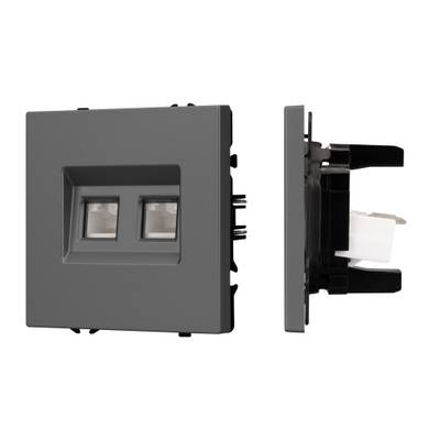 Механизм сдвоенной компьютерной розетки SCT-NOBE-MPC2-SFPL-GR (RJ-45, CAT6) (Arlight, -)