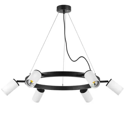 LR016366 Люстра RULLO 6х50W GU10 ЧЕРНЫЙ/БЕЛЫЙ (571016+214436-6)