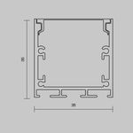 Алюминиевый профиль накладной-подвесной 35x35 (Черный, 3 м), ALM-3535BT-B-3M 633004