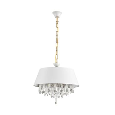 8374/3 CLASSI LN латунь/белый/прозрачный, металл/текстиль/хрусталь Люстра подвесная E27 3*60W 220V MITRIM