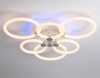 Светильник светодиодный потолочный FA3844/3+3 WH белый 102W 3000K-6400K+RGB D670*115 (ПДУ РАДИО 2.4G)