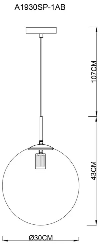 Подвесной светильник Arte Lamp VOLARE A1930SP-1AB, 1хE27
