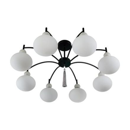 8273/8C NEOCLASSI черный/серый/белый, металл/керамика/стекло Люстра потолочная Е14 8*40W 220V GLORIYA