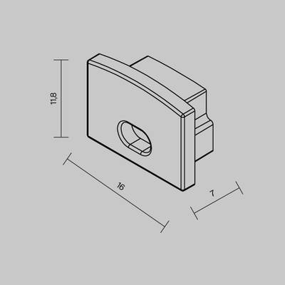 Комплект заглушек (для профиля ALM-3611-S-2M) 2 шт., 642007. TM Maytoni